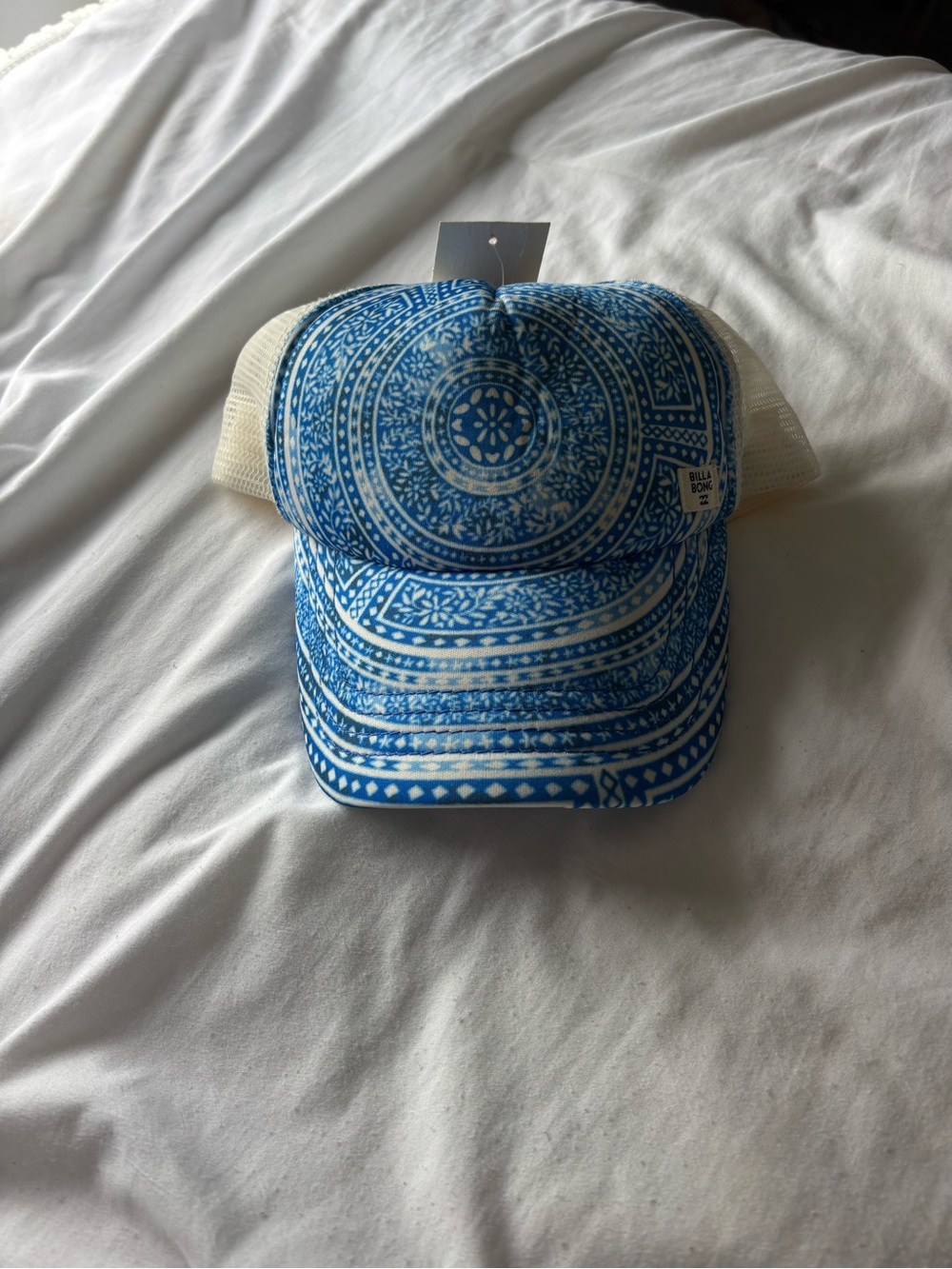 Billabong Blue and Cream Bandana Print Trucker Cap